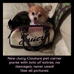 Juicy Couture Dog Cat Carrier designer secret  carrier purse like new!